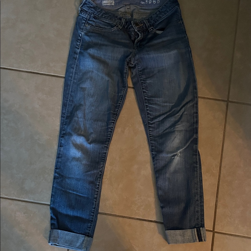 GAP Ankle-Length Blue Jeans